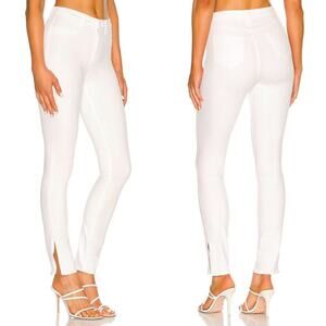 L'Agence Josie Jeans High Rise Skinny Leg Split Side Hem Blanc White NWT 26